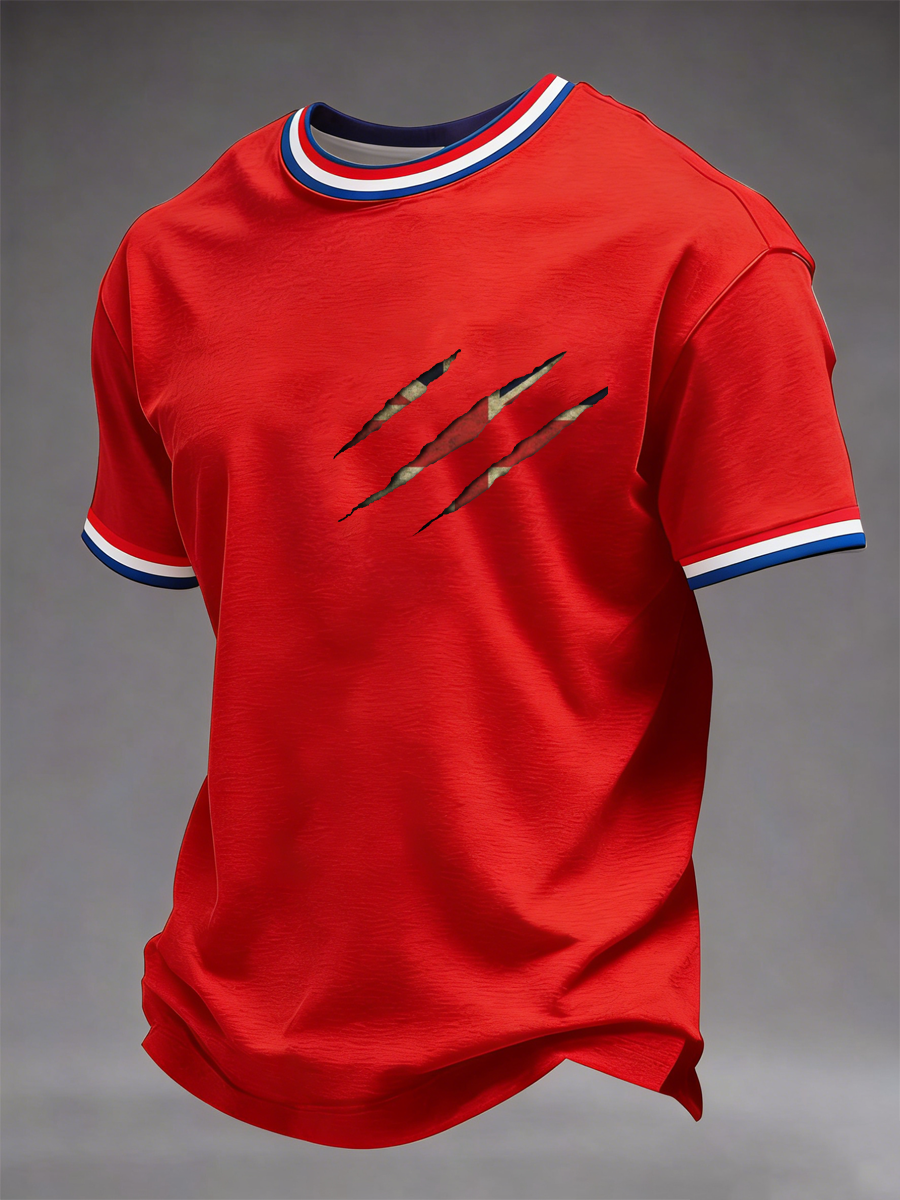 Men's British lion scratch print short sleeves t-shirt