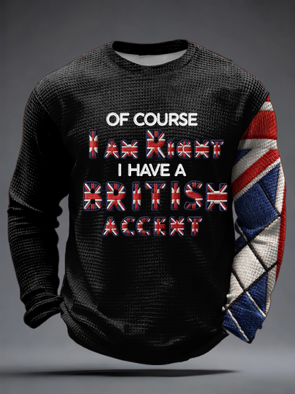 Men's Funny British Accent Waffle Long Sleeve T-Shirt