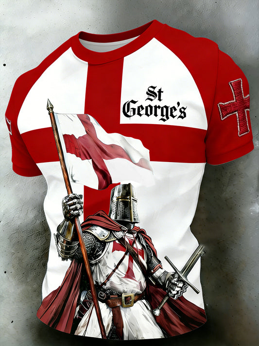Men's St. George's Day Themed Printed T-Shirt