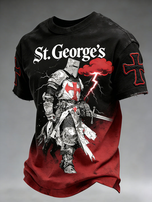 Men's St. George's Day Themed Printed T-Shirt