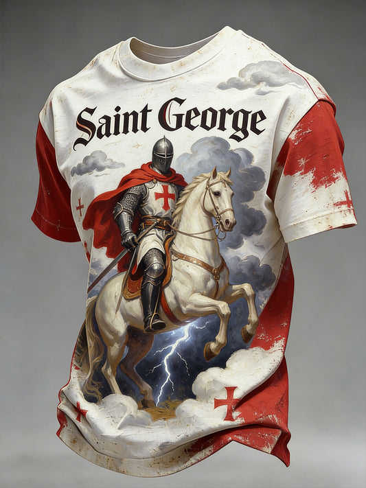 Men's St. George's Day Themed Printed T-Shirt