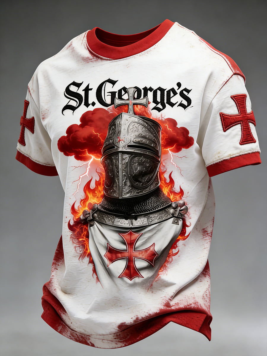 Men's St. George's Day Themed Printed T-Shirt