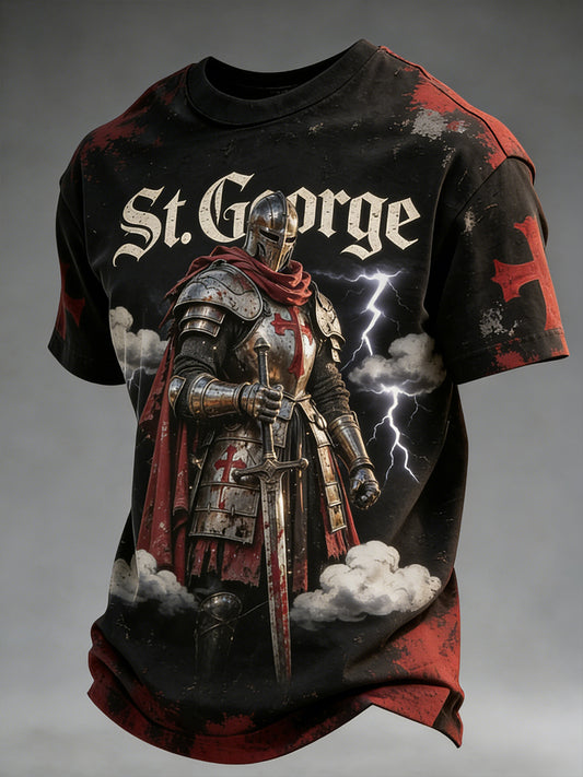 Men's St. George's Day Themed Printed T-Shirt