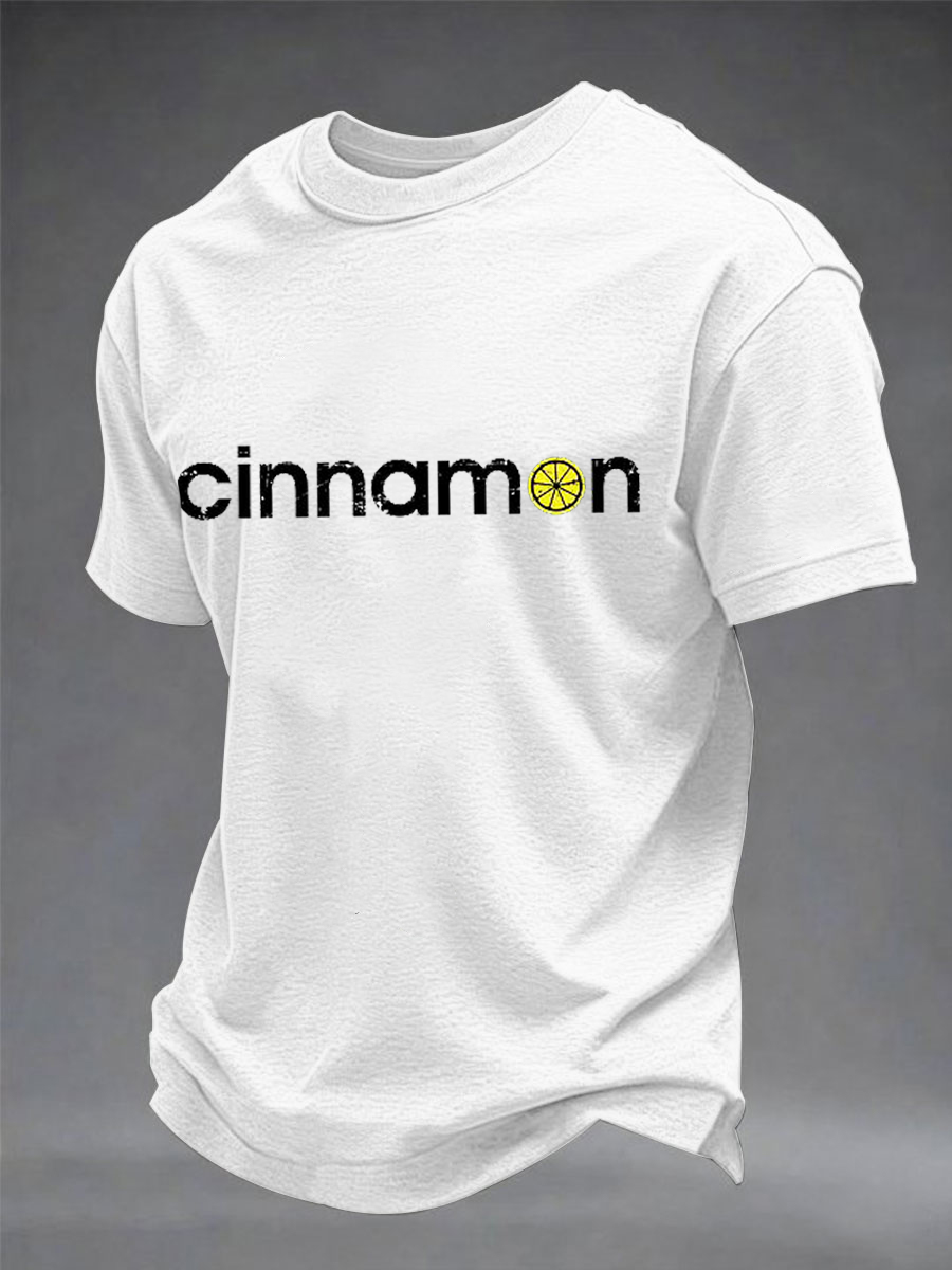 Men's Lemon Roses Music Lover Printed imitation cotton short-sleeved T-shirt