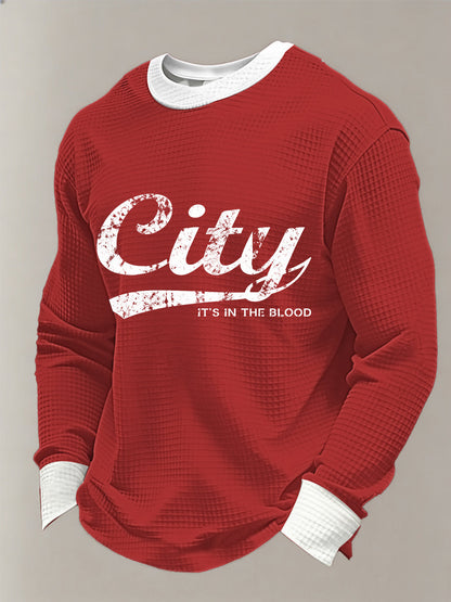 Men's City It's In The Blood Waffle Long Sleeve T-Shirt