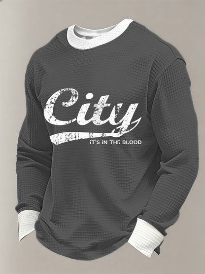 Men's City It's In The Blood Waffle Long Sleeve T-Shirt