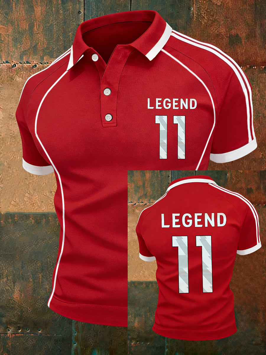 Men's Legend 11 Print Gift For Soccer Fans Casual Polo