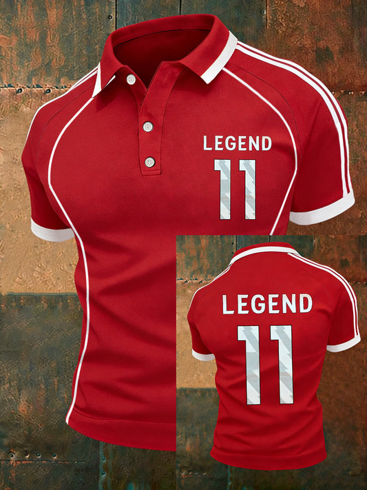 Men's Legend 11 Print Gift For Soccer Fans Casual Polo