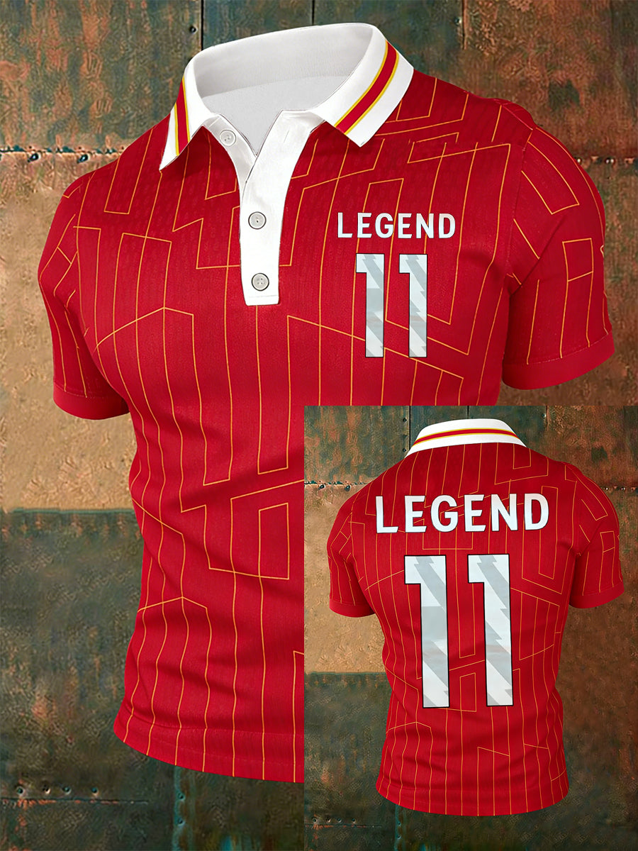 Men's Legend 11 Print Gift For Soccer Fans Casual Polo