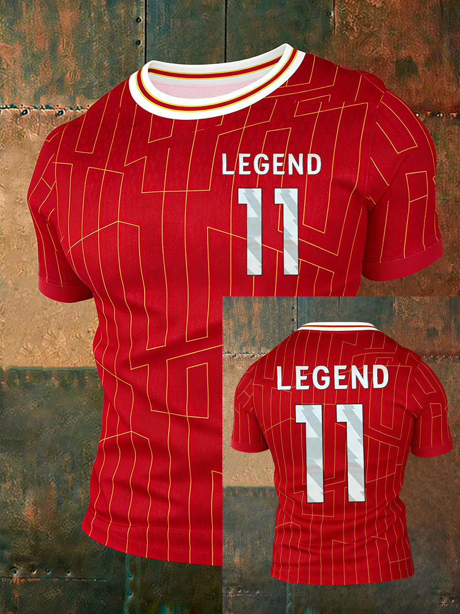 Men's Legend 11 Print Gift For Soccer Fans Casual Tee