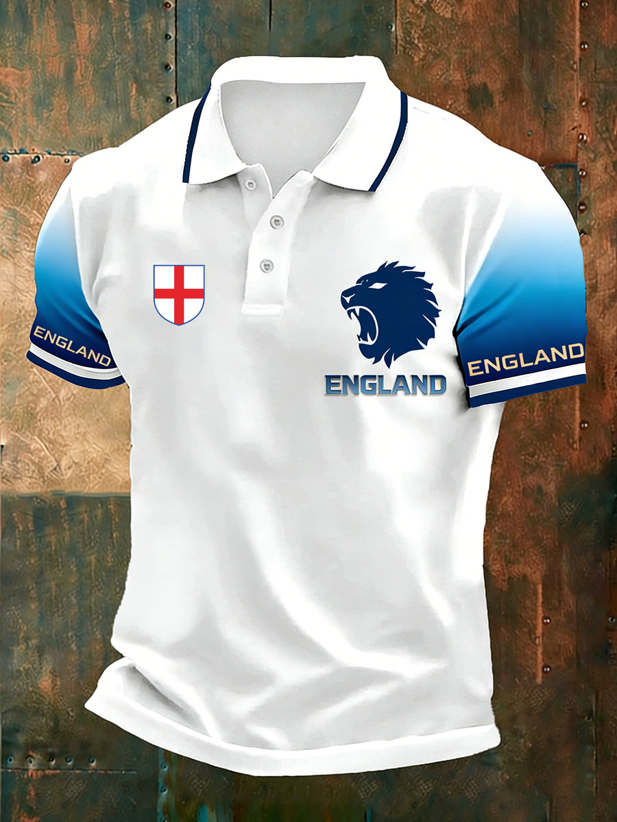 Retro British-Style Football Fan Art Print Casual Jersey