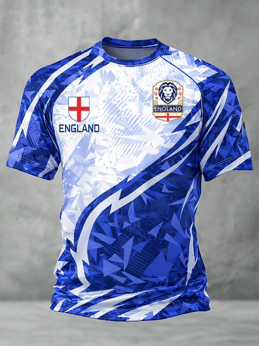 Retro British-Style Football Fan Art Print Casual Jersey