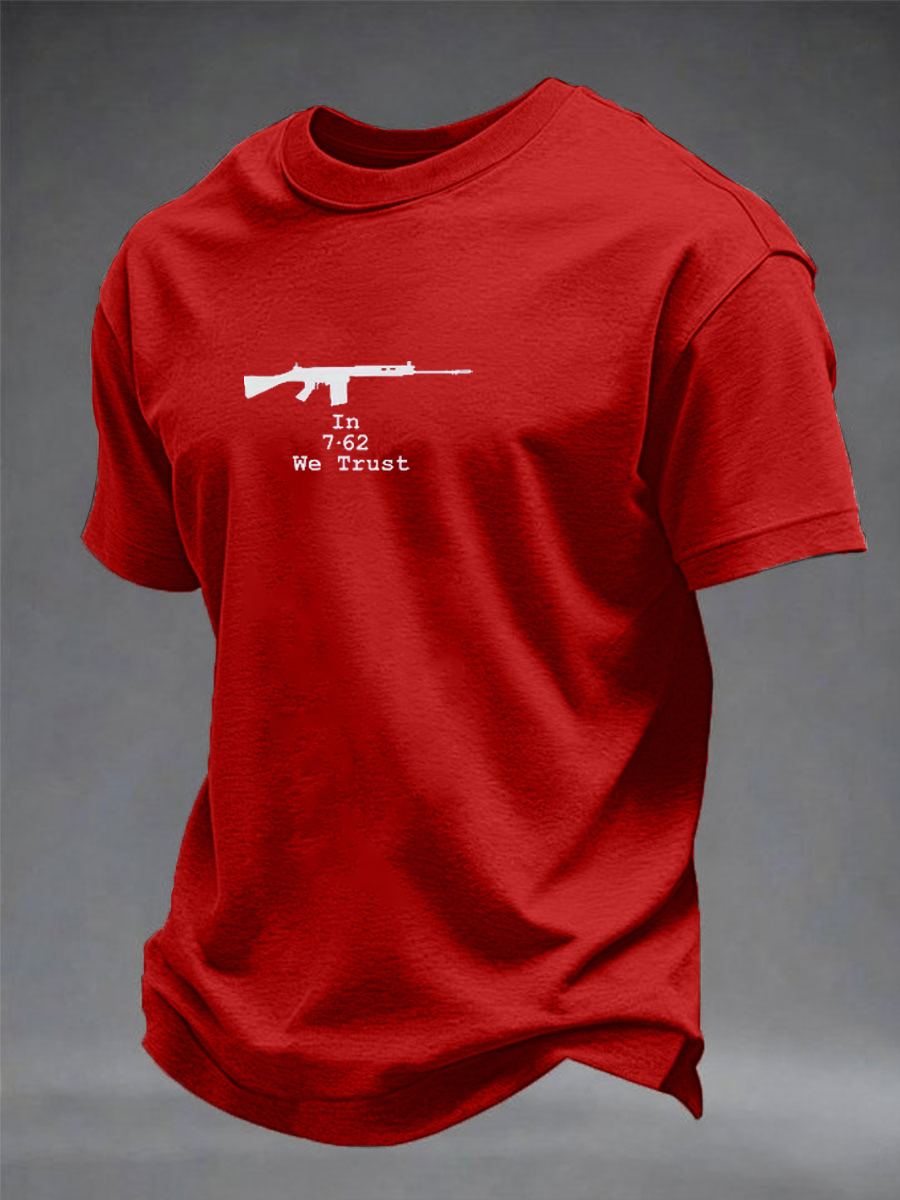 Men's 7.62mm We Trust SLR British Army veteran imitation cotton short-sleeved T-shirt