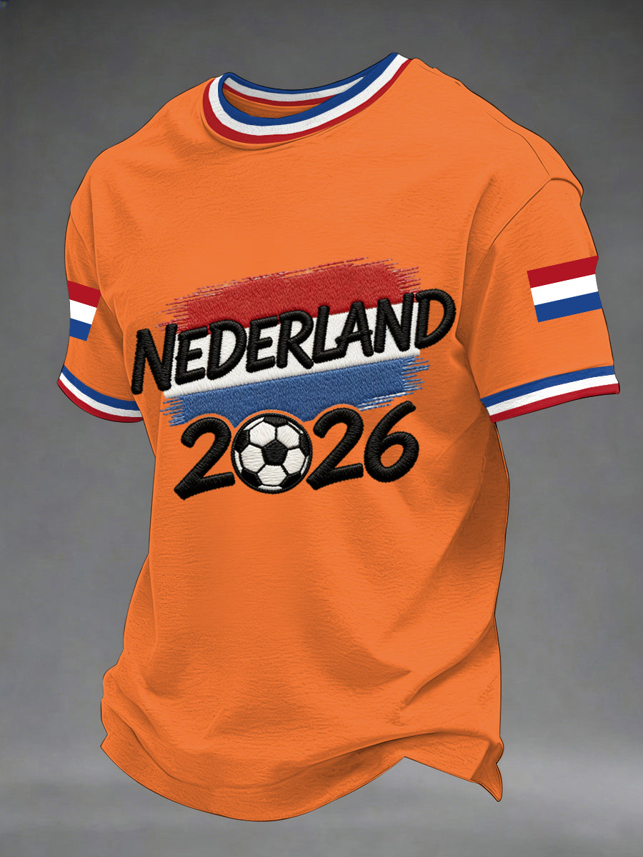 Heren Nederland Voetbal 2026 Print Casual T-shirt