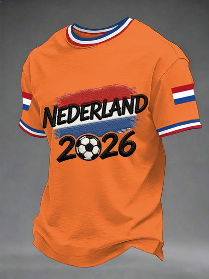 Heren Nederland Voetbal 2026 Print Casual T-shirt
