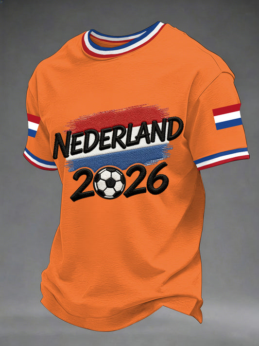 Heren Nederland Voetbal 2026 Print Casual T-shirt