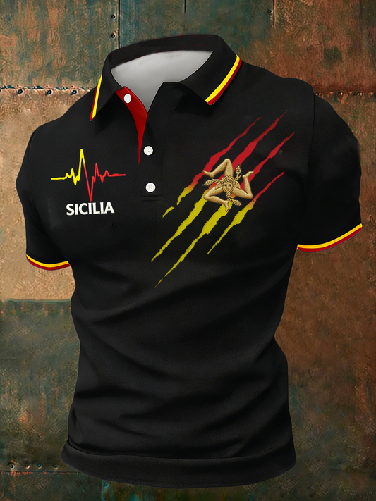 Maglietta Polo Sicilia Trinacria Uomo