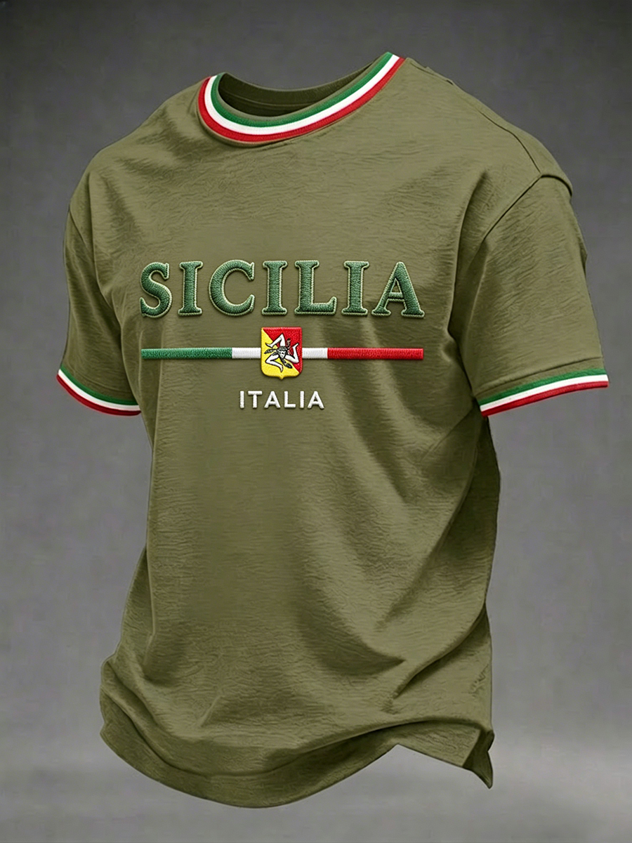 T-shirt da uomo Sicilia a maniche corte