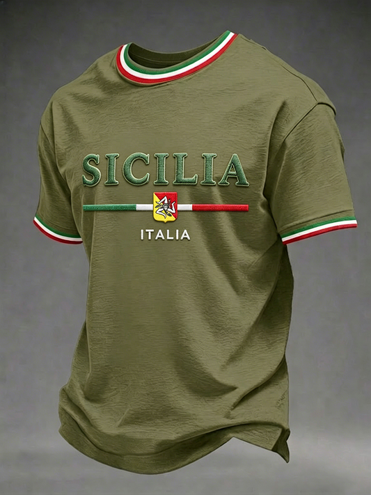 T-shirt da uomo Sicilia a maniche corte