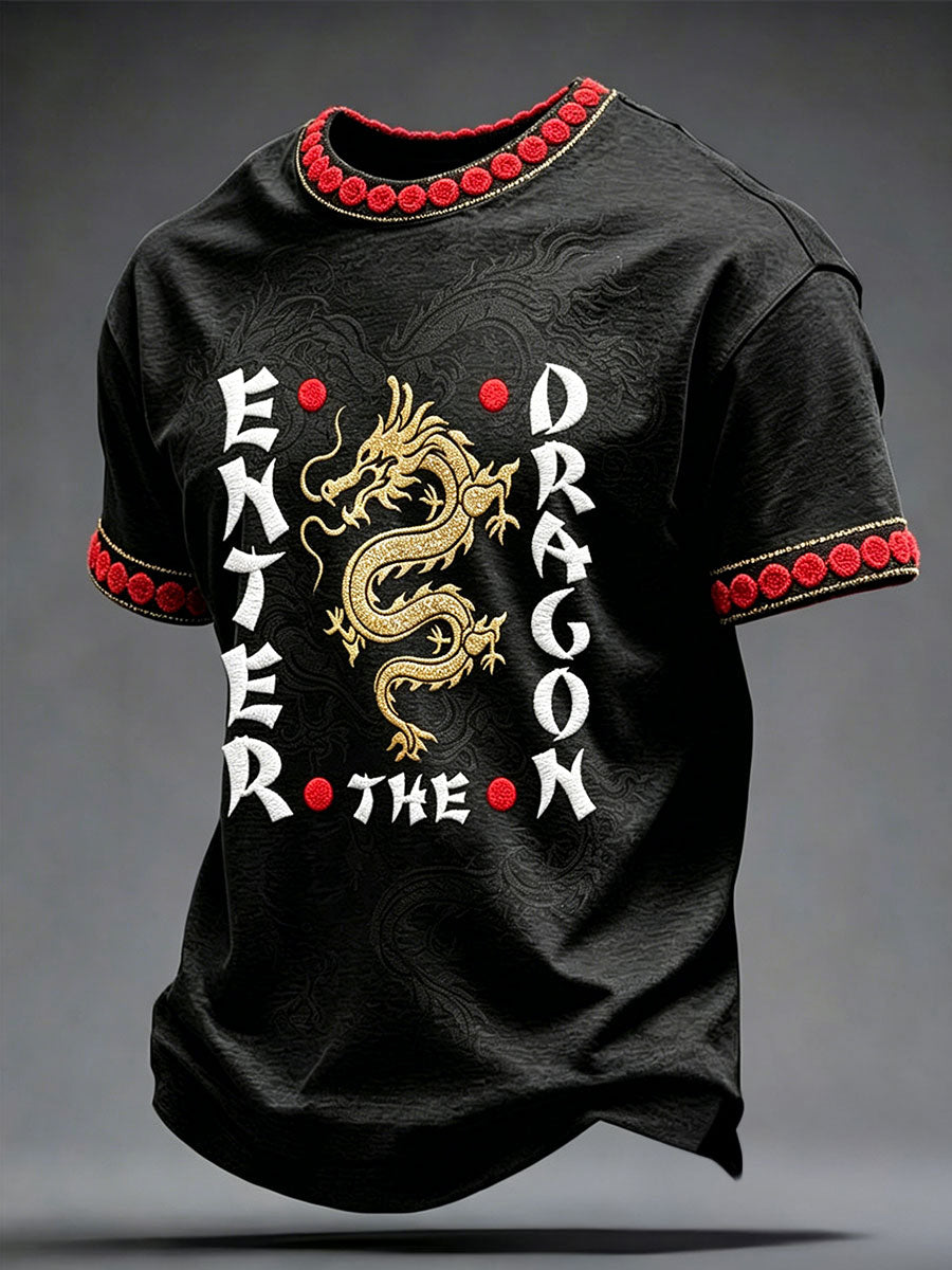Men's Snooker Lover Team Dragon Printed T-shirt