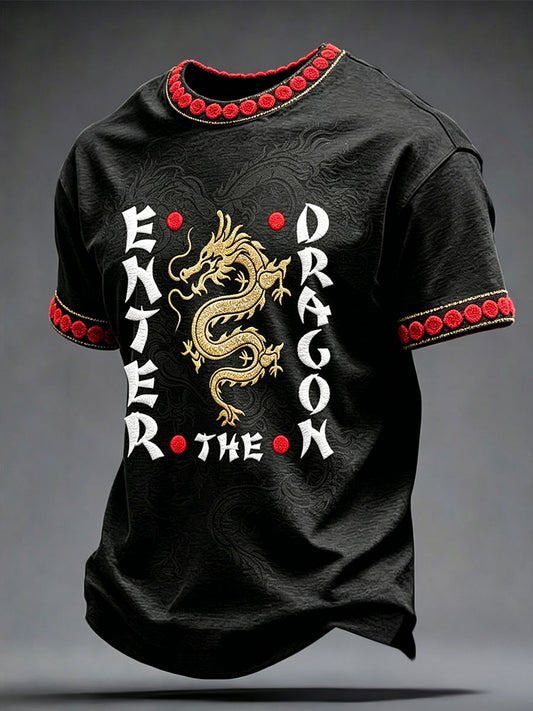 Men's Snooker Lover Team Dragon Printed T-shirt