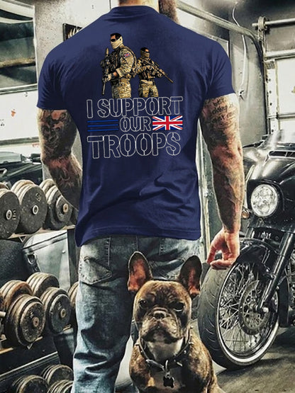 Men's I Support Our Troops Printed T-shirt