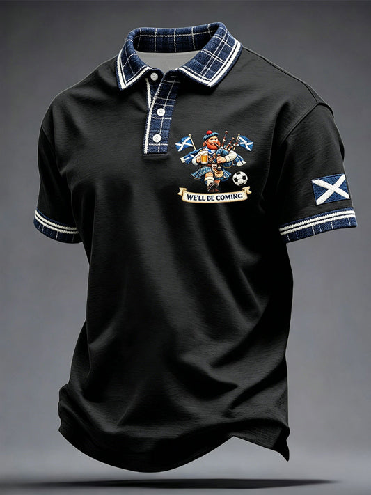 Men's Scotland Football Lover Printed Casual Tops