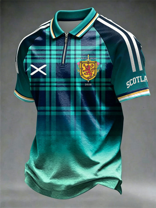 Men's UK Football Lover Scotland Printed raglan sleeve zip up