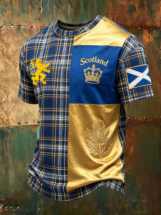 Men's Uk/Scotland Football Match Cheering Art Print Short-Sleeve T-Shirt