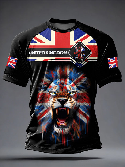 Men's British Style Printed Casual short sleeves t-shirt