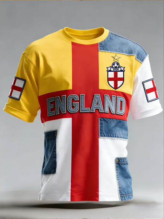 Men's UK Football Lover England Printed short sleeves t-shirt