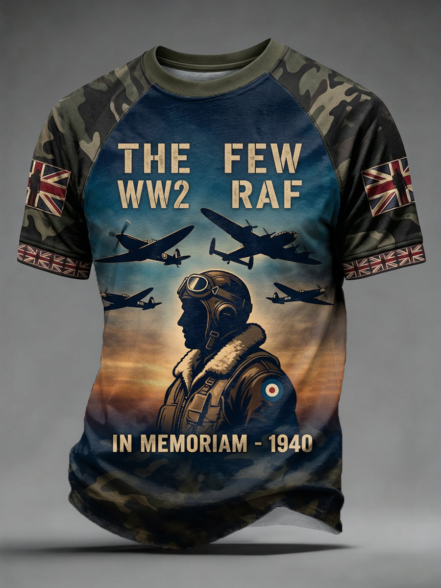 Men's UK Flag Veteran Camouflage Print Casual Tee