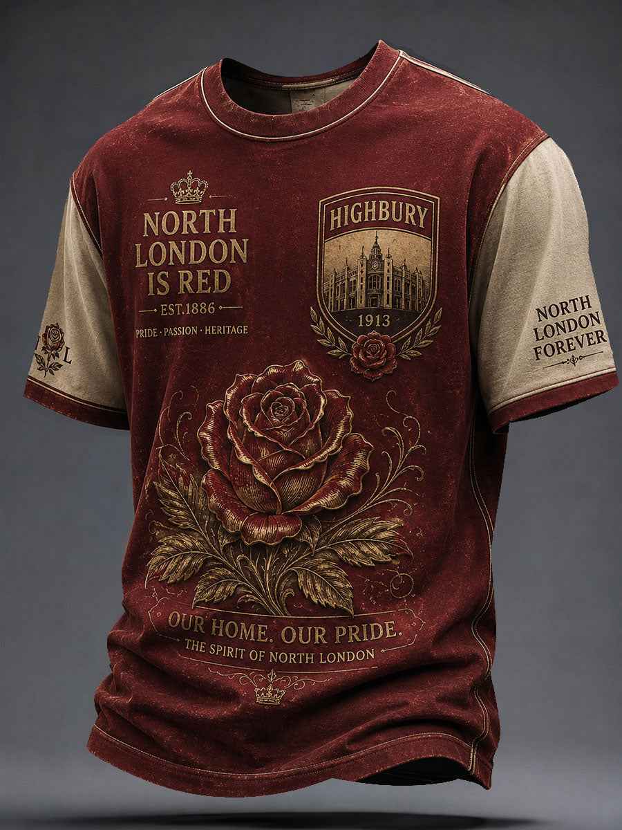 Men's Highbury Proud North London Football Lover Printed T-shirt