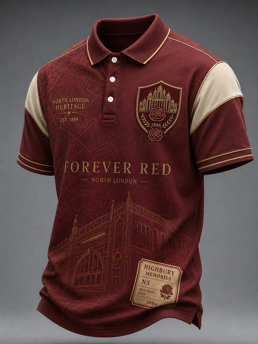 Men's Retro Soccer Art Print Short-Sleeve Shirt