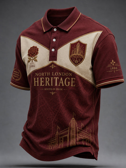Men's Retro Soccer Art Print Short-Sleeve Shirt