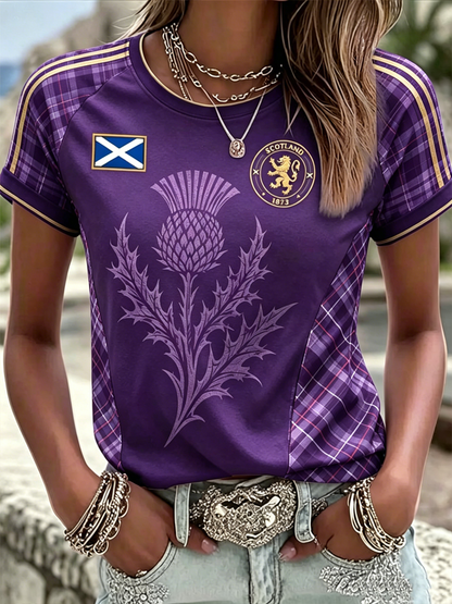 Women's SCOTLAND Printed round neck short sleeve T-shirt