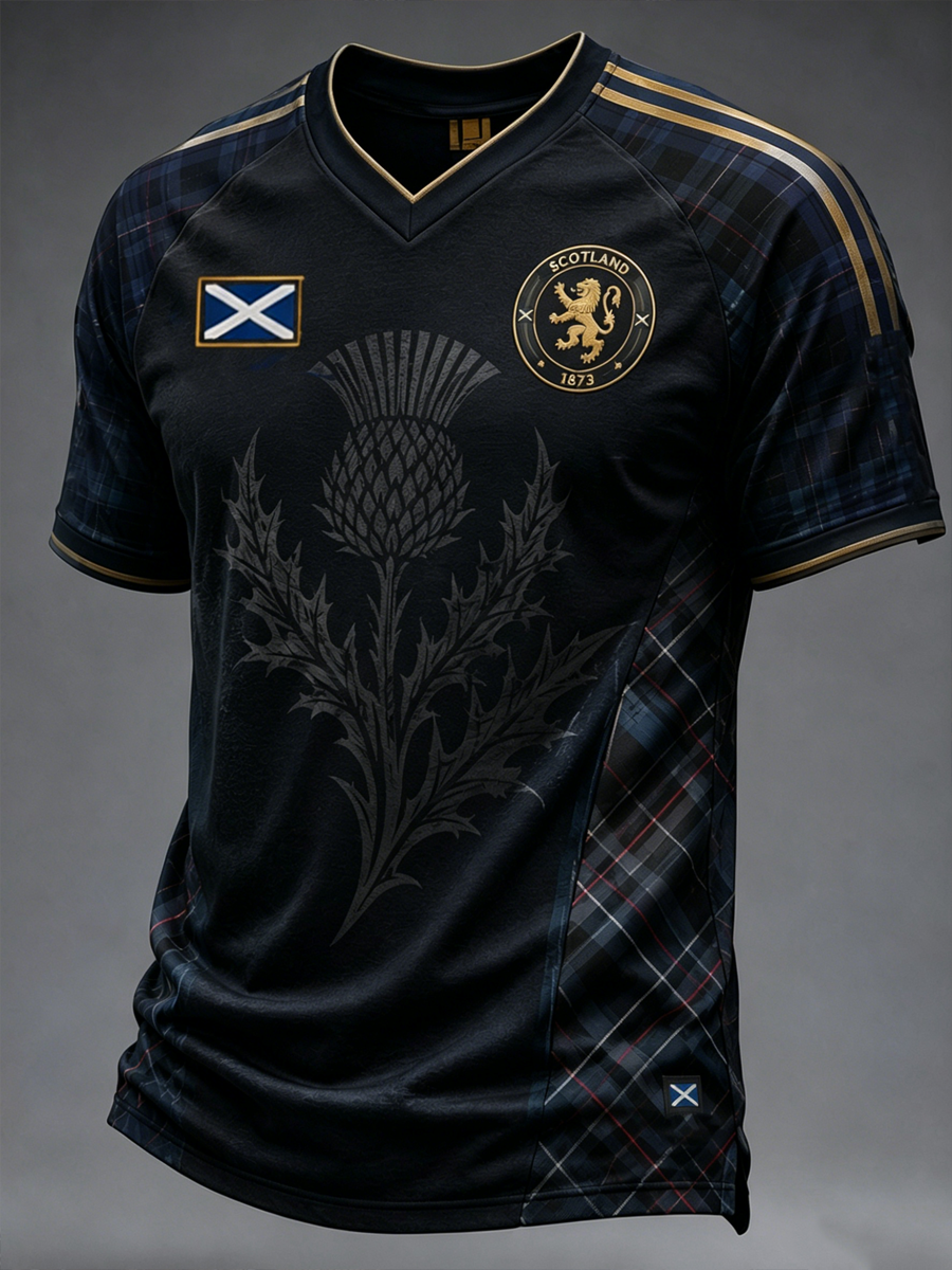 Men's SCOTLAND Printed V-neck T-shirt