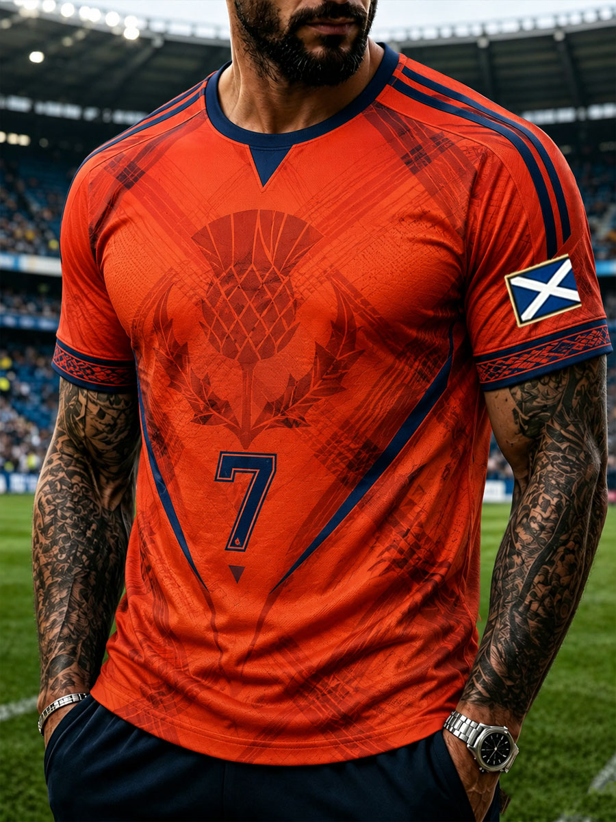Men's UK Football Lover Scotland Printed short sleeve t-shirt