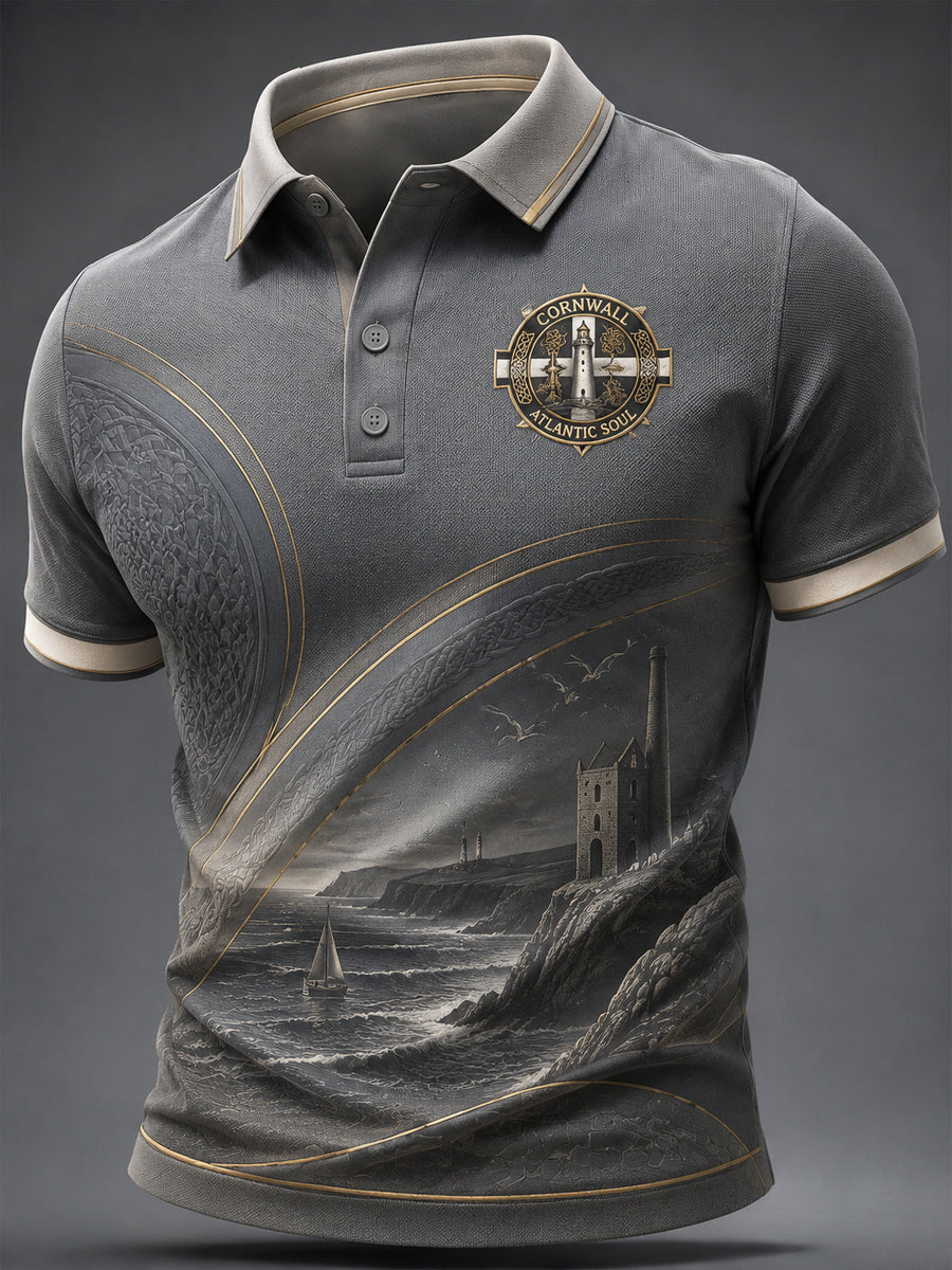 Men's Cornish Celtic-style Print Casual Top