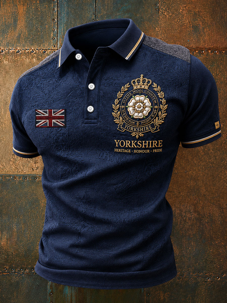 Men's England Yorkshire Day White Roses Art Printed Casual Tops