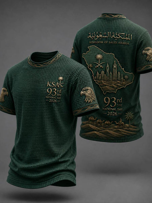 Men's Saudi National Day Waffle Short Sleeve Tee